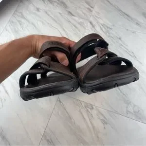 •Timberland Sandals Mens 10 M Hiking Strappy Flats 53592 Brown Leather Hook&Loop Timberland | Shoes | Timberland Sandals Mens M Hiking  main image 2